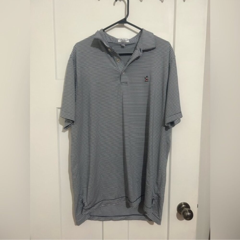 Mens Striped Polo Shirt  Black and White